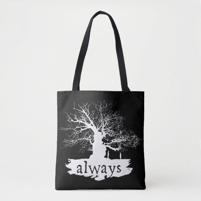 Harry Potter Spell | Always Quote Silhouette Tote Bag (Front)