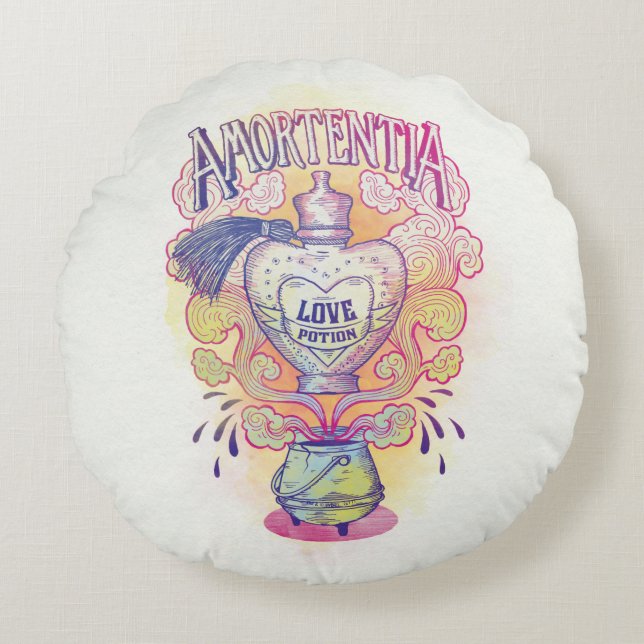 Harry Potter Spell | Amortentia Love Potion Bottle Round Cushion (Front)