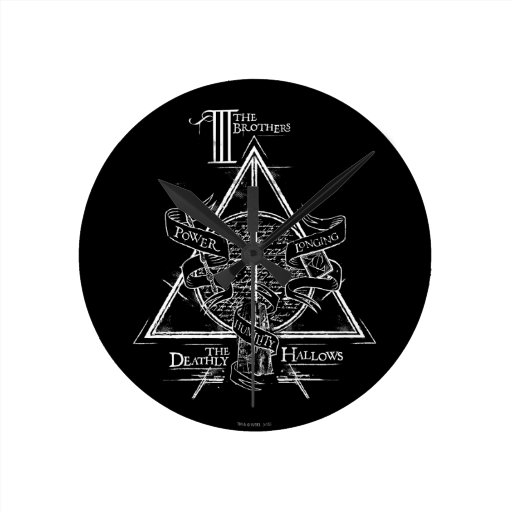 Image of Harry Potter Spell | DEATHLY HALLOWS Graphic Round Clock