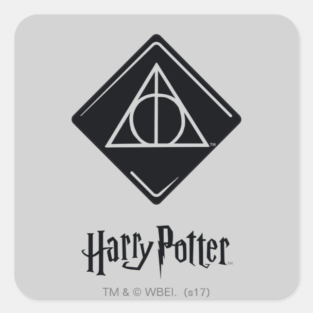 Harry Potter Spell | Deathly Hallows Icon Square Sticker (Front)