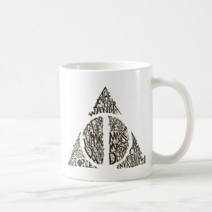 Harry Potter Spell   DEATHLY HALLOWS Typography Gr Coffee Mug