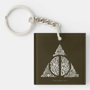 Harry Potter Spell   DEATHLY HALLOWS Typography Gr Key Ring