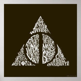 Harry Potter Spell | DEATHLY HALLOWS Typography Gr Poster