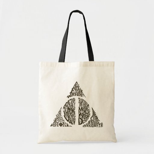 Image of Harry Potter Spell | DEATHLY HALLOWS Typography Gr Tote Bag