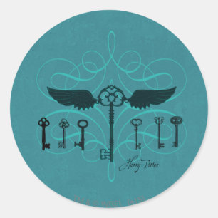 Harry Potter Spell Flying Keys Classic Round Sticker