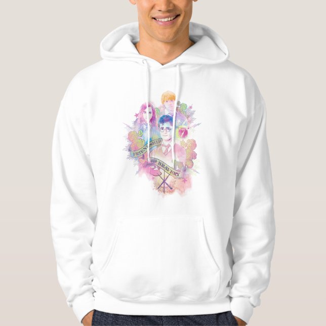 Harry Potter Spell | Harry, Hermione, & Ron Waterc Hoodie (Front)