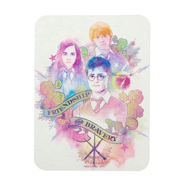 Harry Potter Spell | Harry, Hermione, & Ron Waterc Magnet (Vertical)