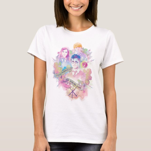 Harry Potter Spell | Harry, Hermione, & Ron Waterc T-Shirt (Front)