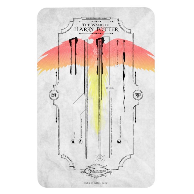 Harry Potter Spell | Harry's Wand Infographic Magnet (Vertical)