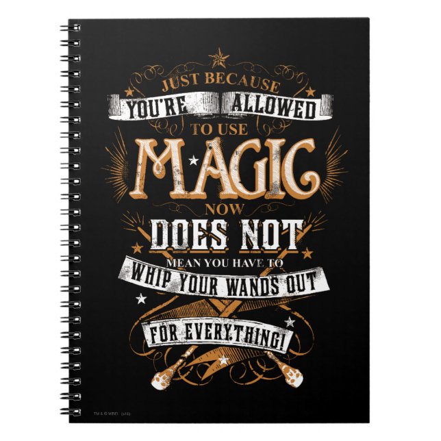 Harry Potter Spell | Just Because You're Allowed Notebook (Front)