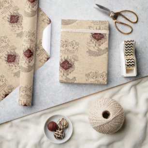 Harry Potter Spell   Marauder's Map Wrapping Paper