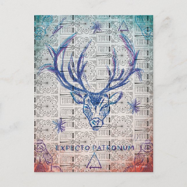 Harry Potter Spell | Stag Patronus Sketch Postcard (Front)