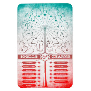 Harry Potter Spell   Wand Instruction Chart Magnet