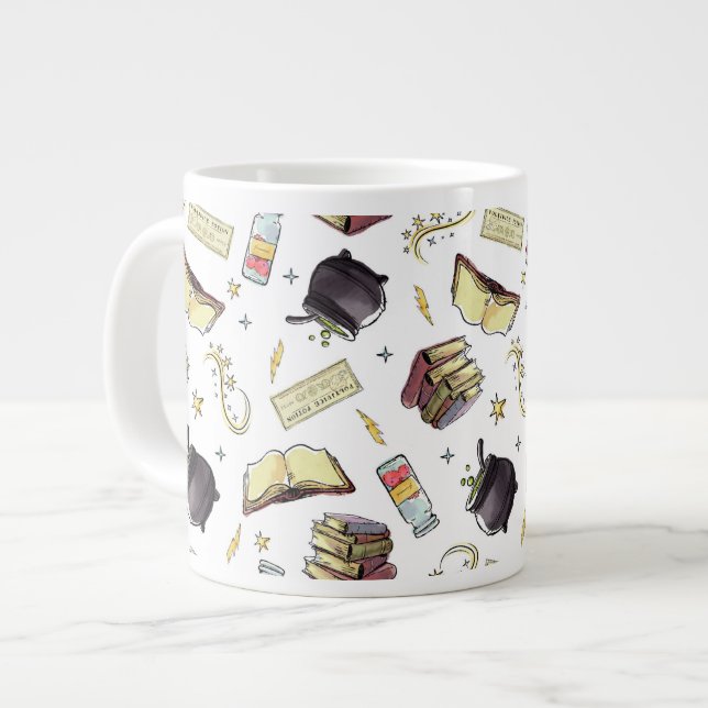 HARRY POTTER™ Spells & Books Pattern Large Coffee Mug (Front Left)