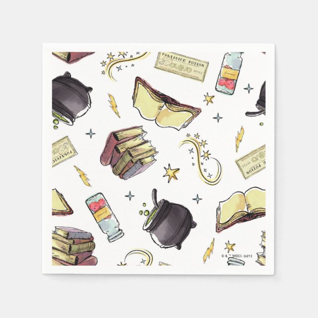 HARRY POTTER™ Spells & Books Pattern Napkin (Front)