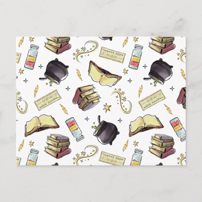 HARRY POTTER™ Spells & Books Pattern Postcard (Front)