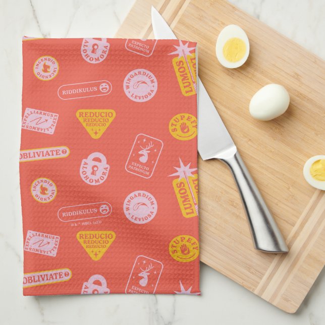 HARRY POTTER™ | Spells Pattern Tea Towel (Quarter Fold)