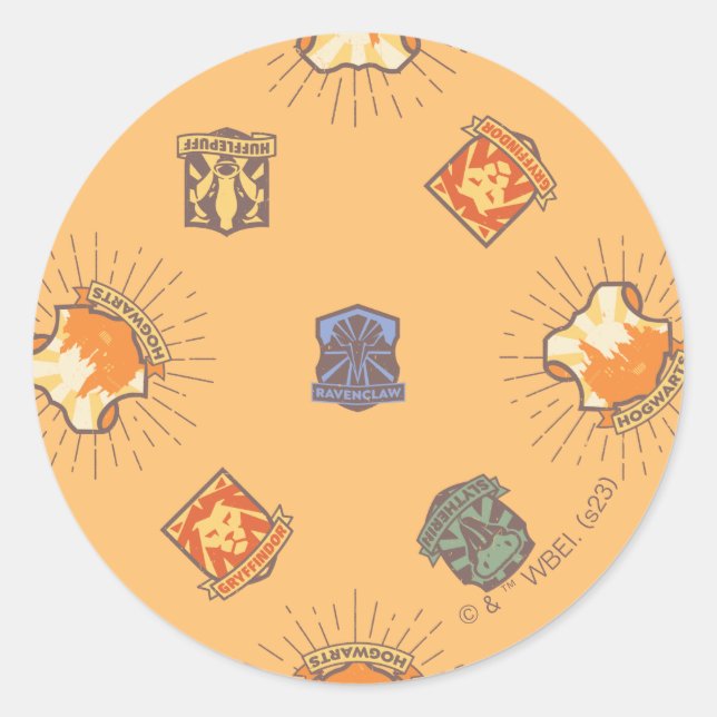 HARRY POTTER™ | Summer Magic HOGWARTS™ Pattern Classic Round Sticker (Front)