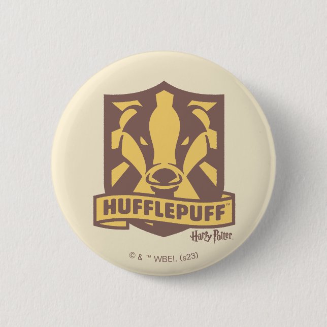 HARRY POTTER™ | Summer Magic HUFFLEPUFF™ Crest 6 Cm Round Badge (Front)