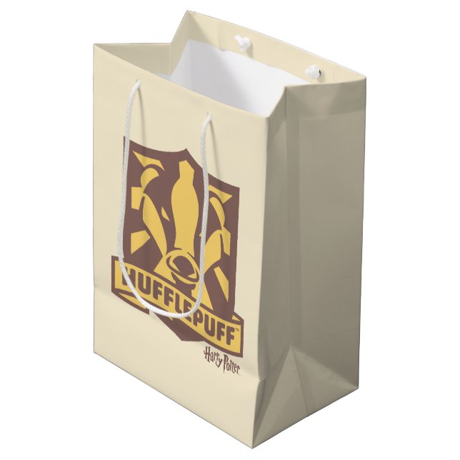HARRY POTTER™ | Summer Magic HUFFLEPUFF™ Crest Medium Gift Bag (Front Angled)
