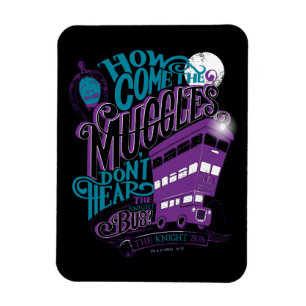 Harry Potter The Knight Bus Typography Graphic Magnet