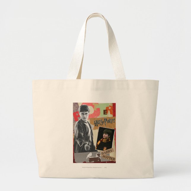 Harry Potter Then and Now Large Tote Bag (Front)