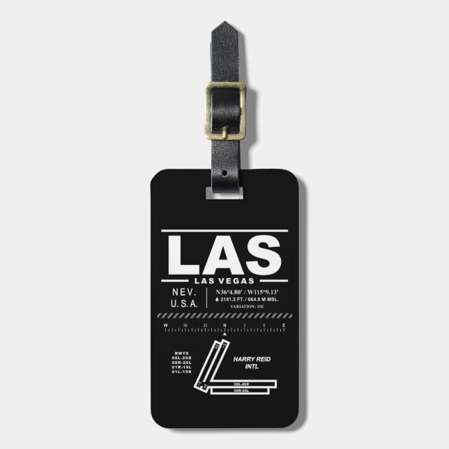 Harry Reid International Airport LAS Luggage Tag (Front Vertical)