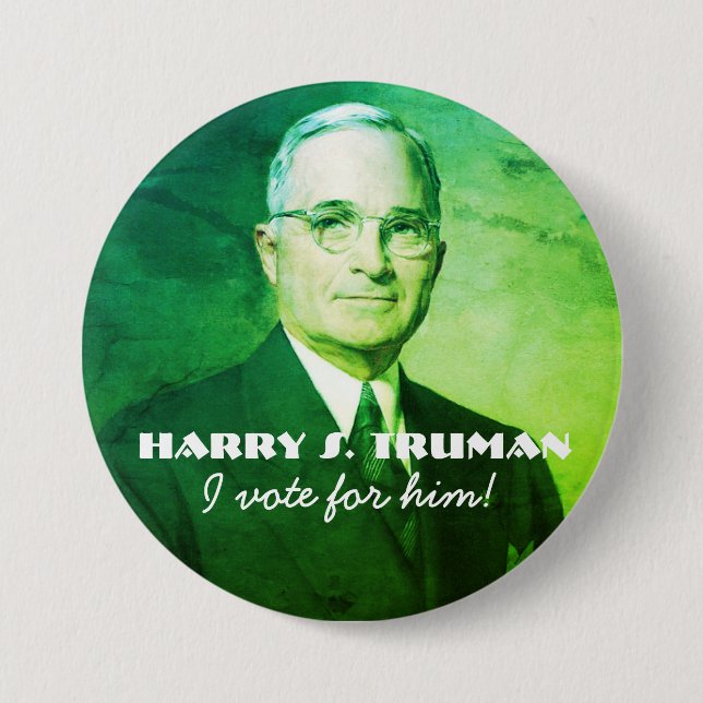 Harry S. Truman 7.5 Cm Round Badge (Front)