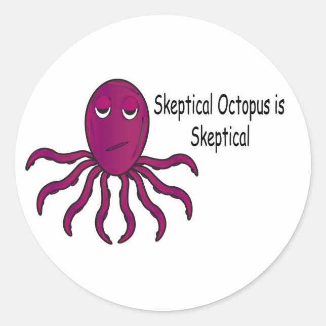 Harry the Sceptical Octopus Classic Round Sticker (Front)