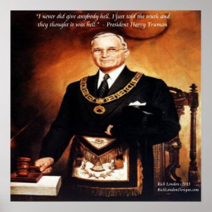 Harry Truman "Didn't Give "Em Hell" Quote Poster