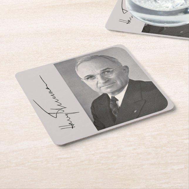 Harry Truman Square Paper Coaster (Angled)