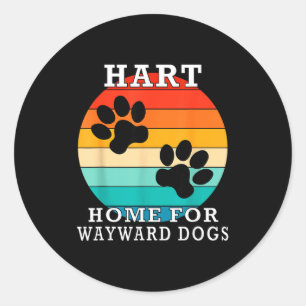 Hart Home For Wayward Dogs Family Name Classic Round Sticker
