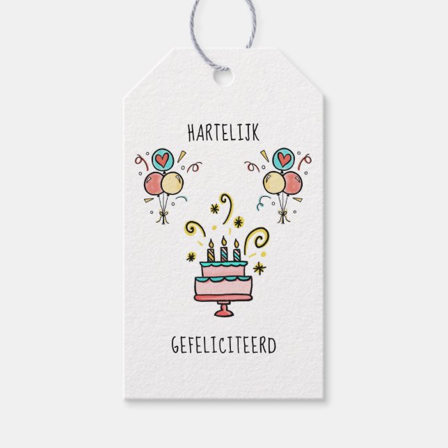 Hartelijk Gefeliciteerd | Happy Birthday Gift Tags (Front)