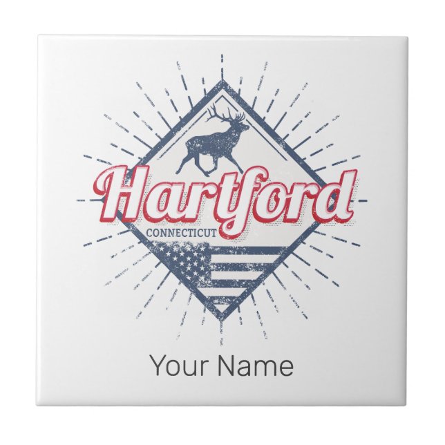 Hartford City Connecticut United States USA Tile (Front)