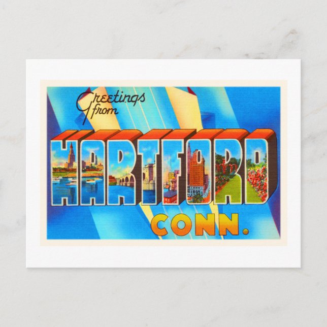 Hartford Connecticut CT Vintage Travel Souvenir Postcard (Front)