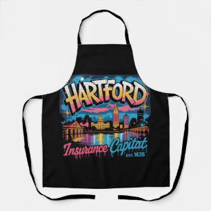 Hartford Connecticut Graffiti Mural Skyline Art   Apron