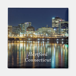 Hartford, Connecticut labelled cityscape photograp Magnet