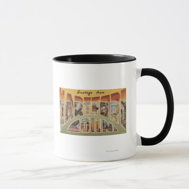 Hartford, Connecticut - Large Letter Scenes 3 Mug (Right)