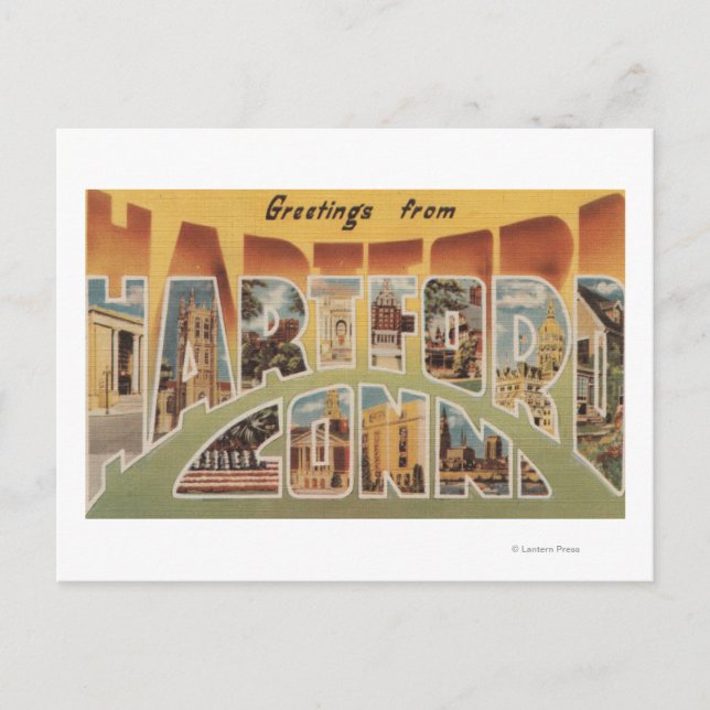 Hartford, Connecticut - Large Letter Scenes 3 Postcard (Front)