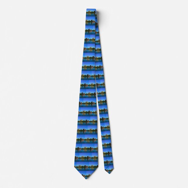 Hartford Connecticut Skyline Cartoon Tie (Front)