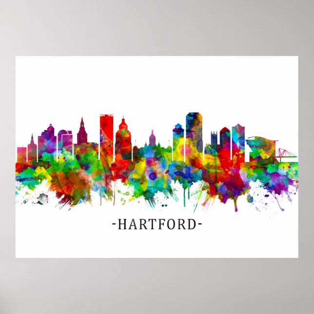 Hartford Connecticut Skyline Poster (Front)