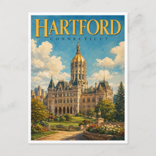 Hartford Connecticut State Capitol GeoSaga Postcard