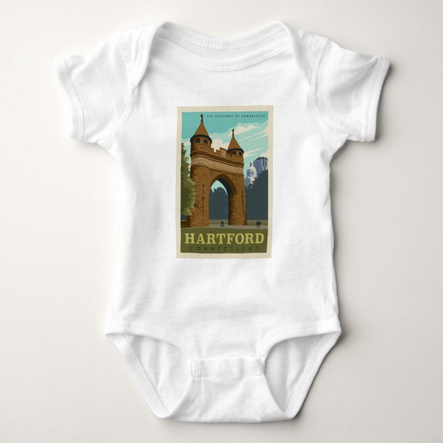 Hartford, CT Baby Bodysuit (Front)