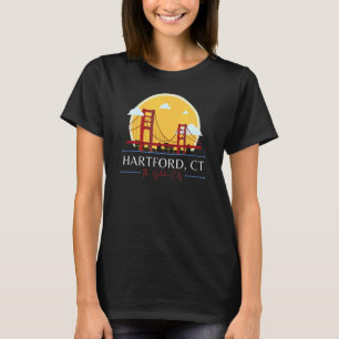 Hartford CT Golden Gate Bridge Bad Geography Stupi T-Shirt