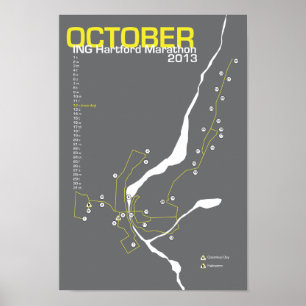 Hartford Marathon Map Poster