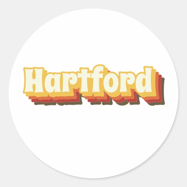 Hartford Retro Vintage Text Classic Round Sticker (Front)
