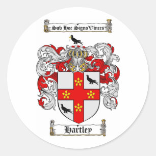 HARTLEY FAMILY CREST -  HARTLEY COAT OF ARMS CLASSIC ROUND STICKER