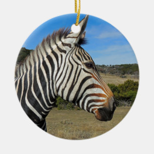 Hartmann's Zebra Profile at Fossil Rim Ceramic Tree Decoration