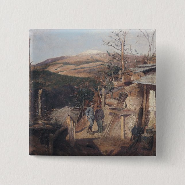 Hartmanswillerkopf, View from Roche-Sermet, 1915 15 Cm Square Badge (Front)