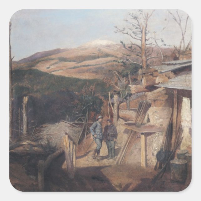 Hartmanswillerkopf, View from Roche-Sermet, 1915 Square Sticker (Front)